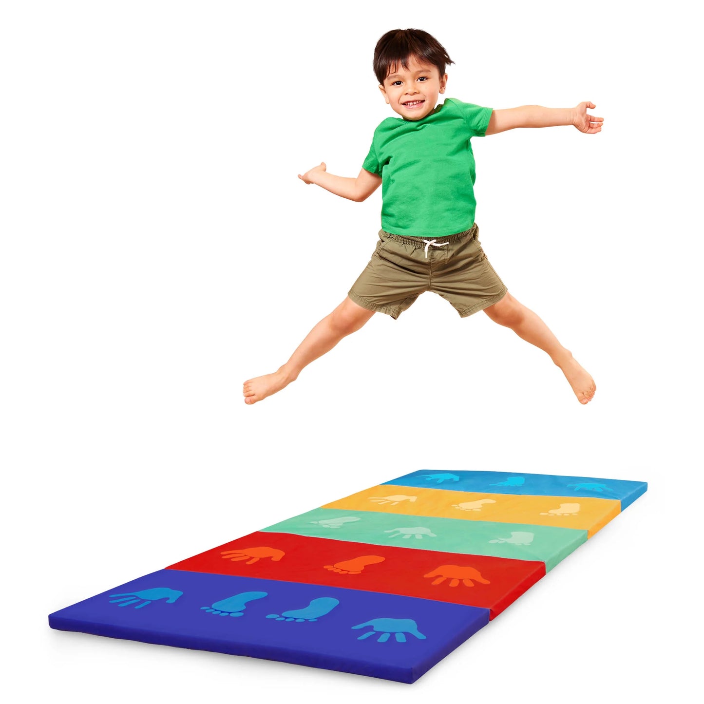 Mini Gymnast'S Mat with Foldable Multicolor Design and Handle, Toddler and Preschool Toys