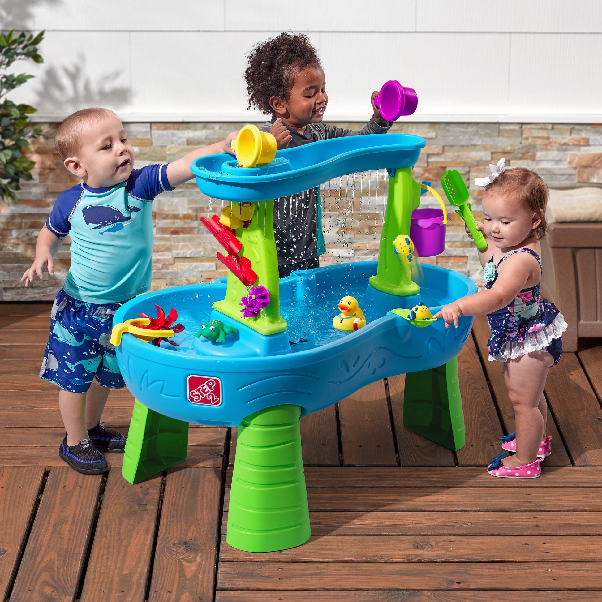 Water Table, Rain Showers Splash Pond Blue Plastic