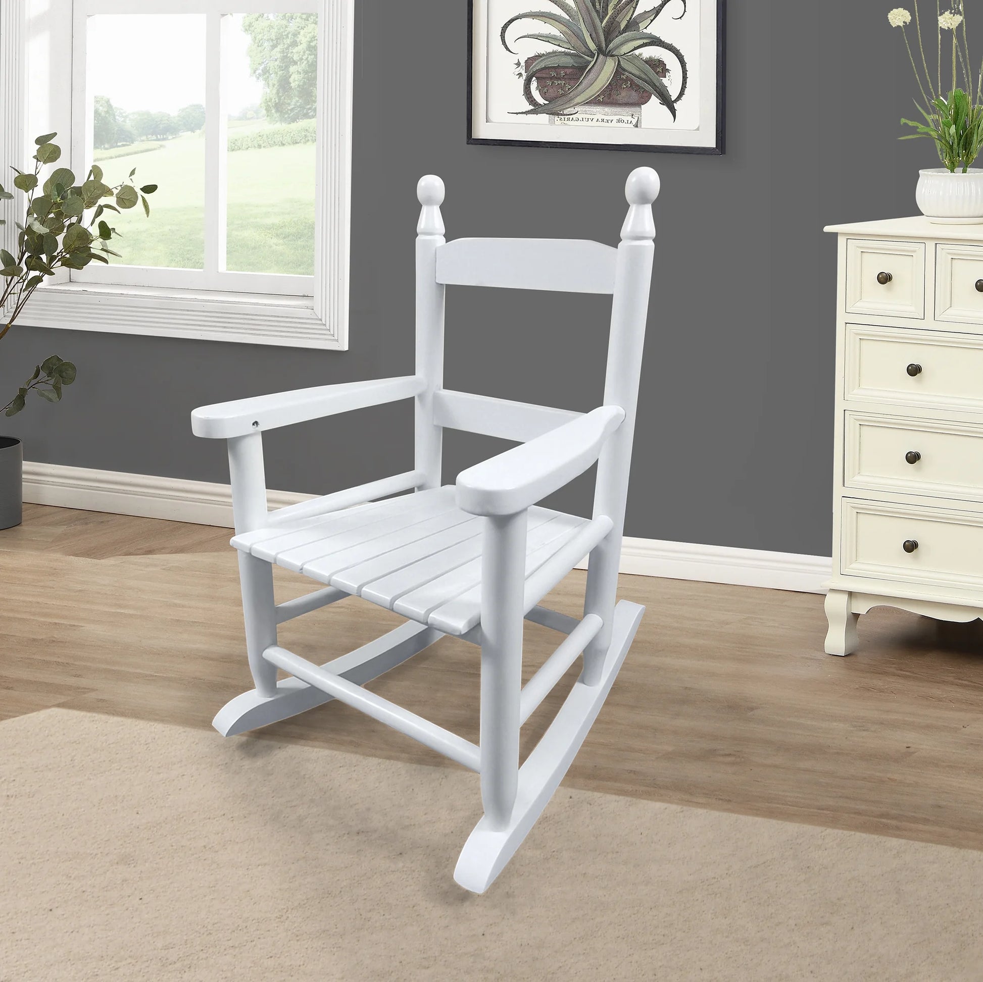 Rocking Chair,DurablesChild’S Wooden Rocking Chair, Suitable for 3-8 Years Old