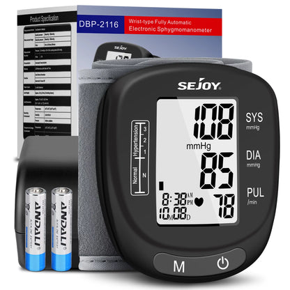 Blood Pressure Monitor, Wrist, Digital BP Machine