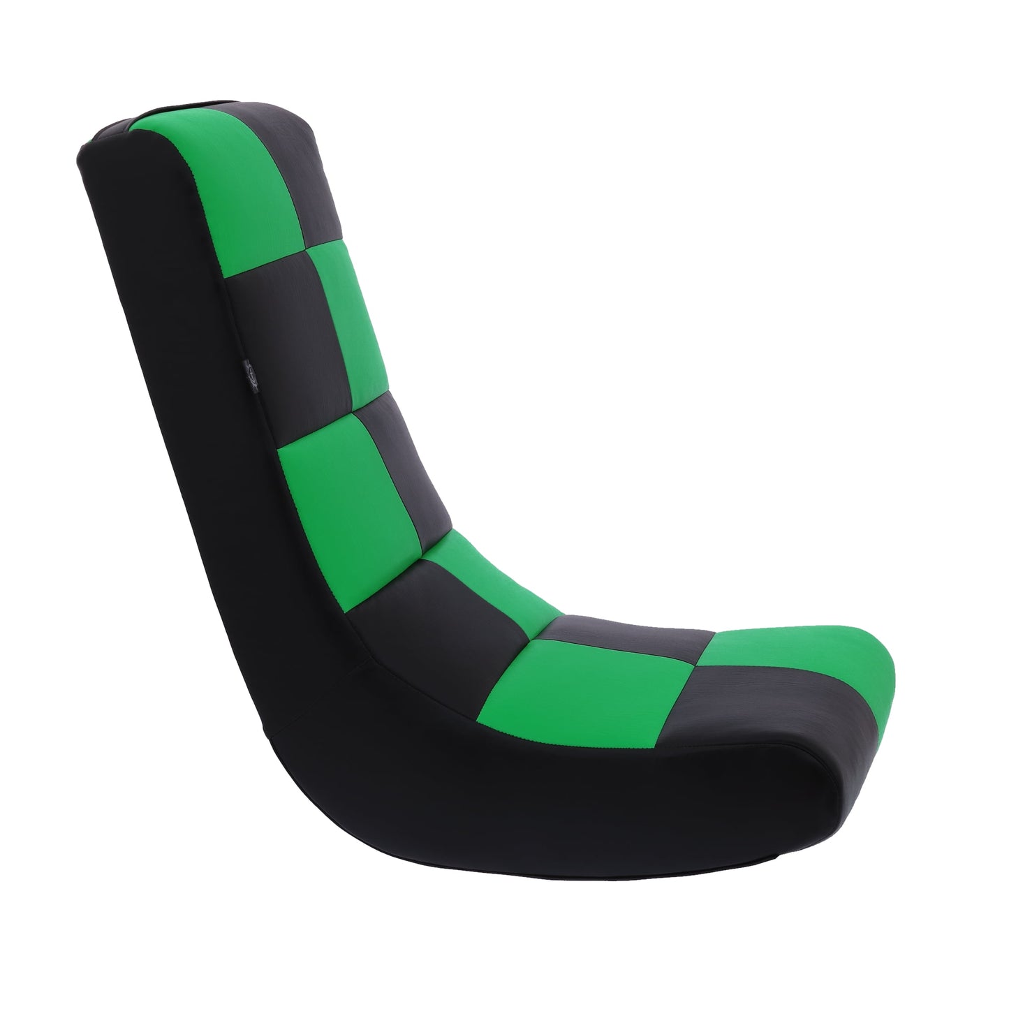 Classic Video Rocker Floor Gaming Chair, PU Faux Leather Black/Green