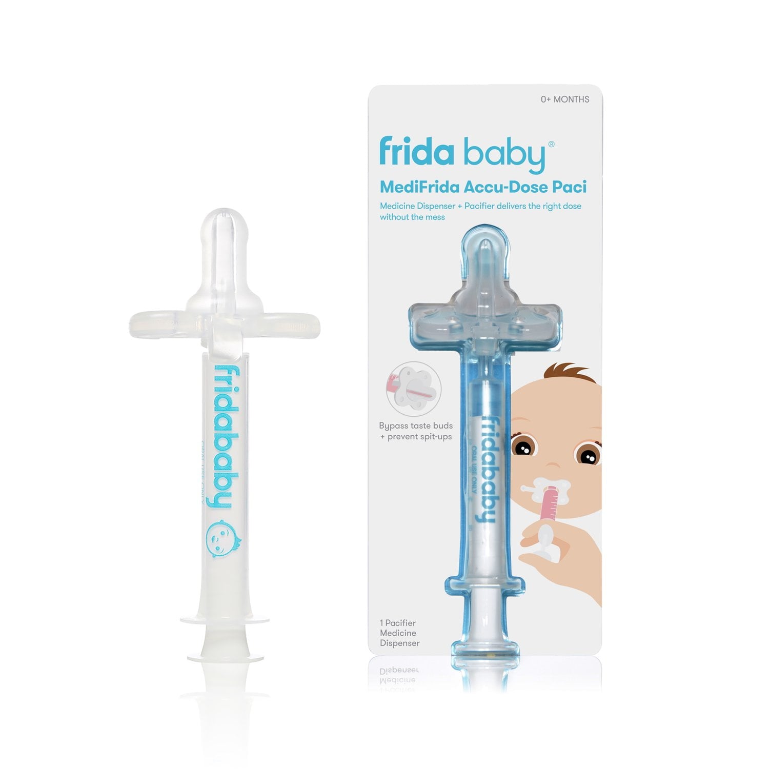 Baby Medicine Syringe with Pacifier Tip, Medifrida Accu-Dose, Sick Baby Essentials 