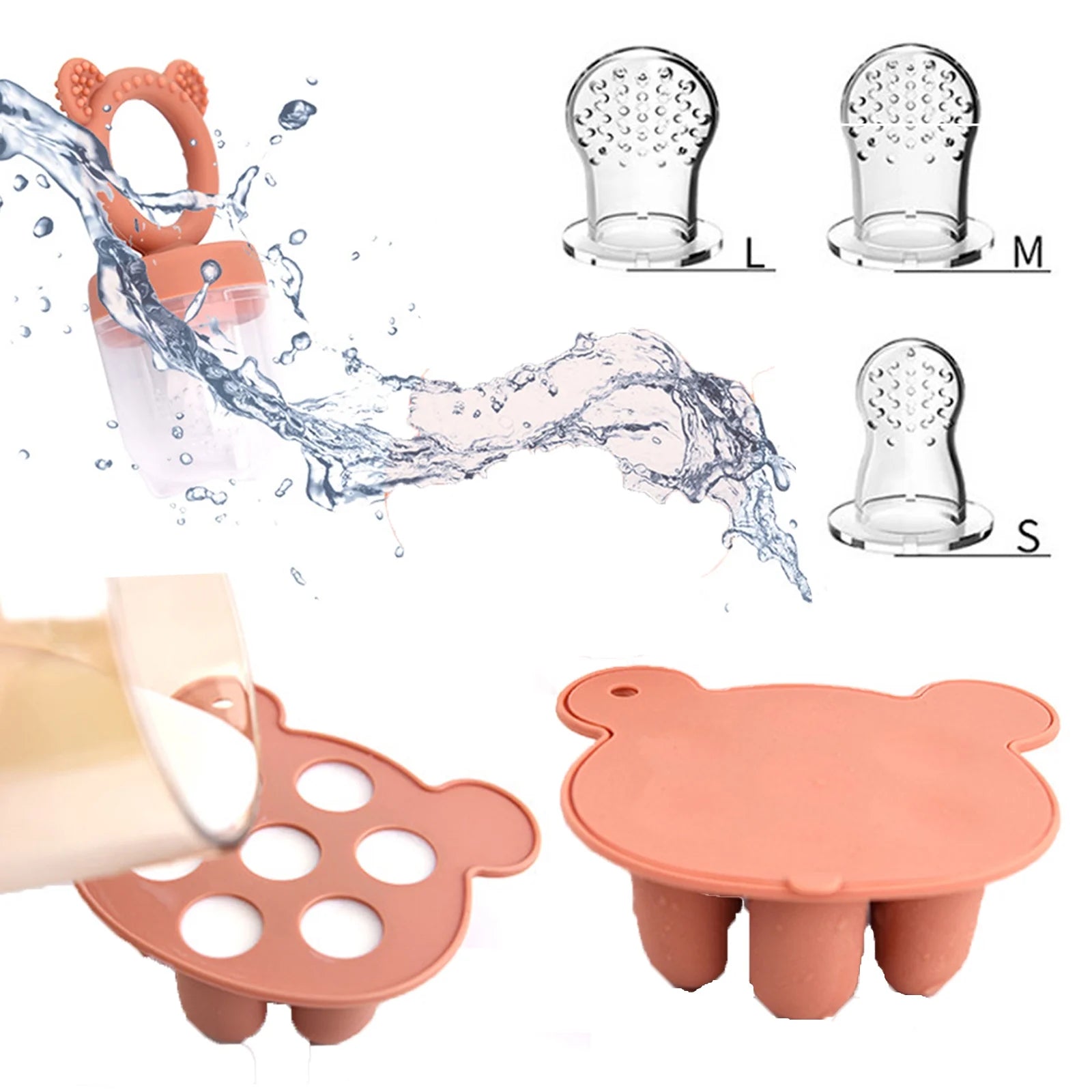 Silicone Baby Food Feeder Pacifier & Breastmilk Freezer Molds