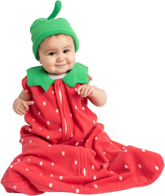 Baby Fleece Sleep Sack - Infant Wearable Blanket Newborn Swaddle Sleepbag & Hat