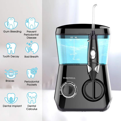 Water Flossing Oral Irrigator, 600ML Dental Water Teeth Cleaner 10 Adjustable Pressure, Electric Oral Flosser for Teeth/Braces