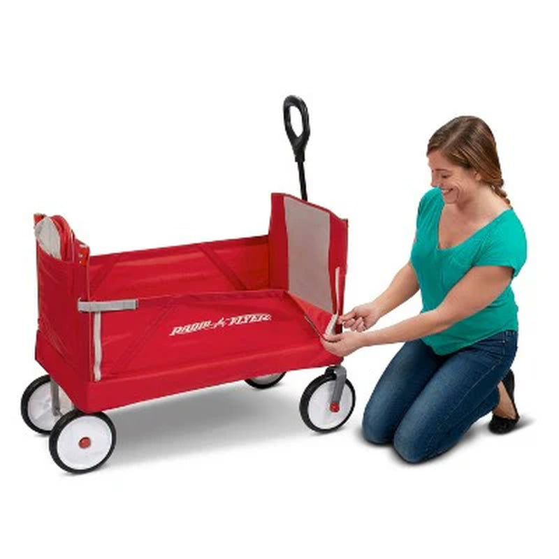 Radio Flyer 3 in 1 EZ Fold Wagon with Canopy - Red