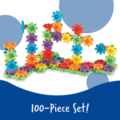 Gears! Gears! Gears! 100-Piece Deluxe Building Set, Boys and Girls Ages 3+, STEM, Building Toy for Kids