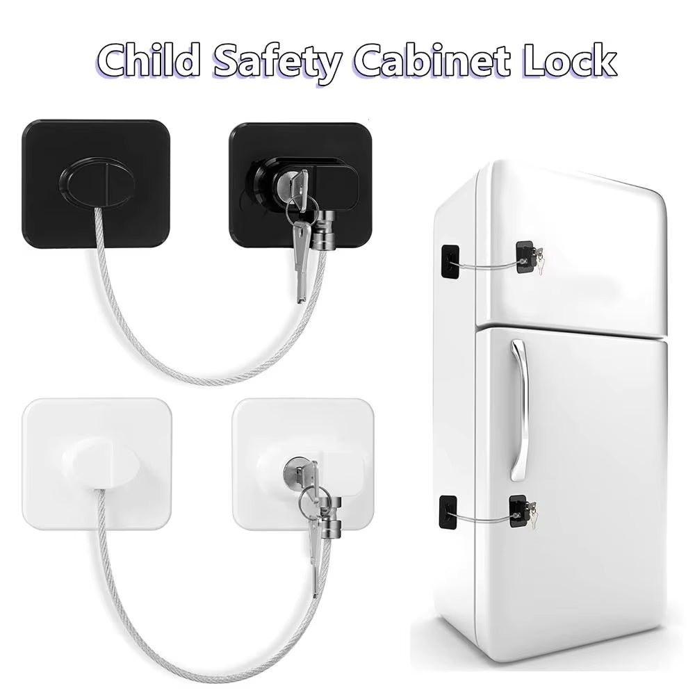 Child Safety Lock, Refrigerator Lock with Keys or Coded Lock