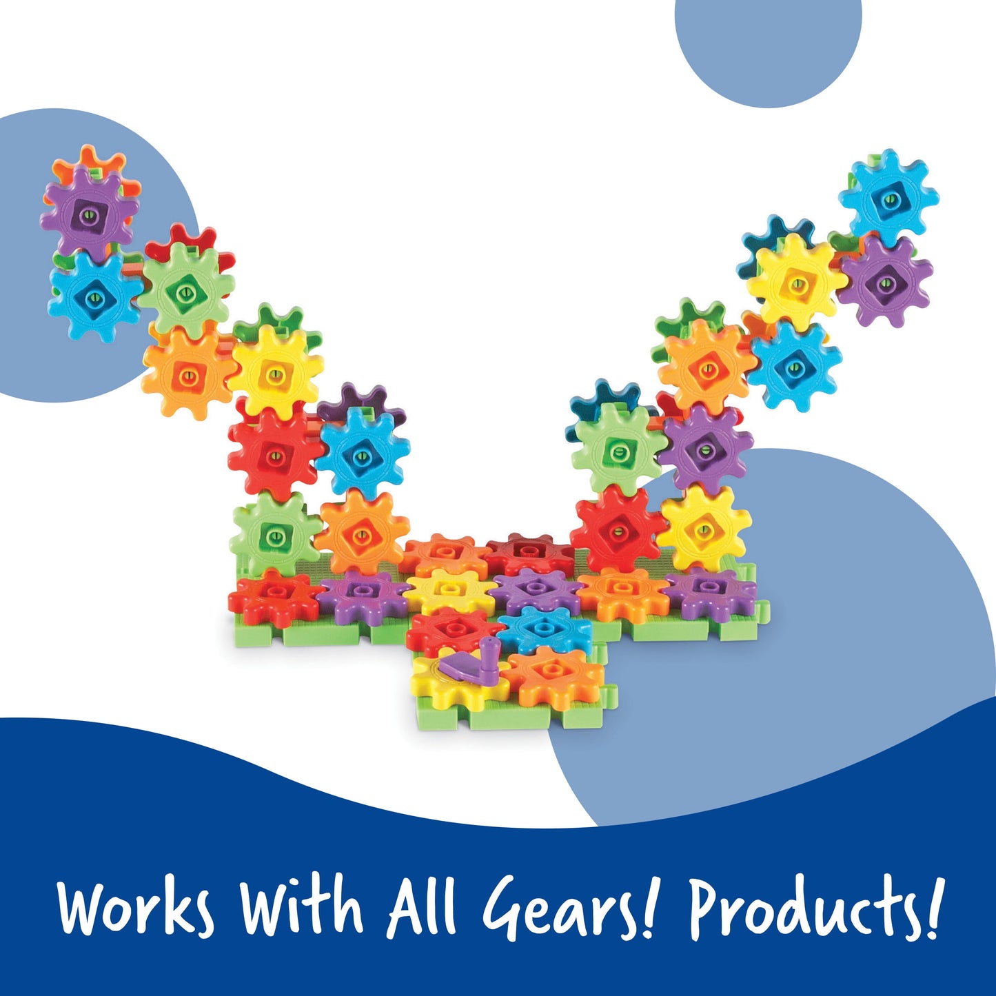 Gears! Gears! Gears! 100-Piece Deluxe Building Set, Boys and Girls Ages 3+, STEM, Building Toy for Kids