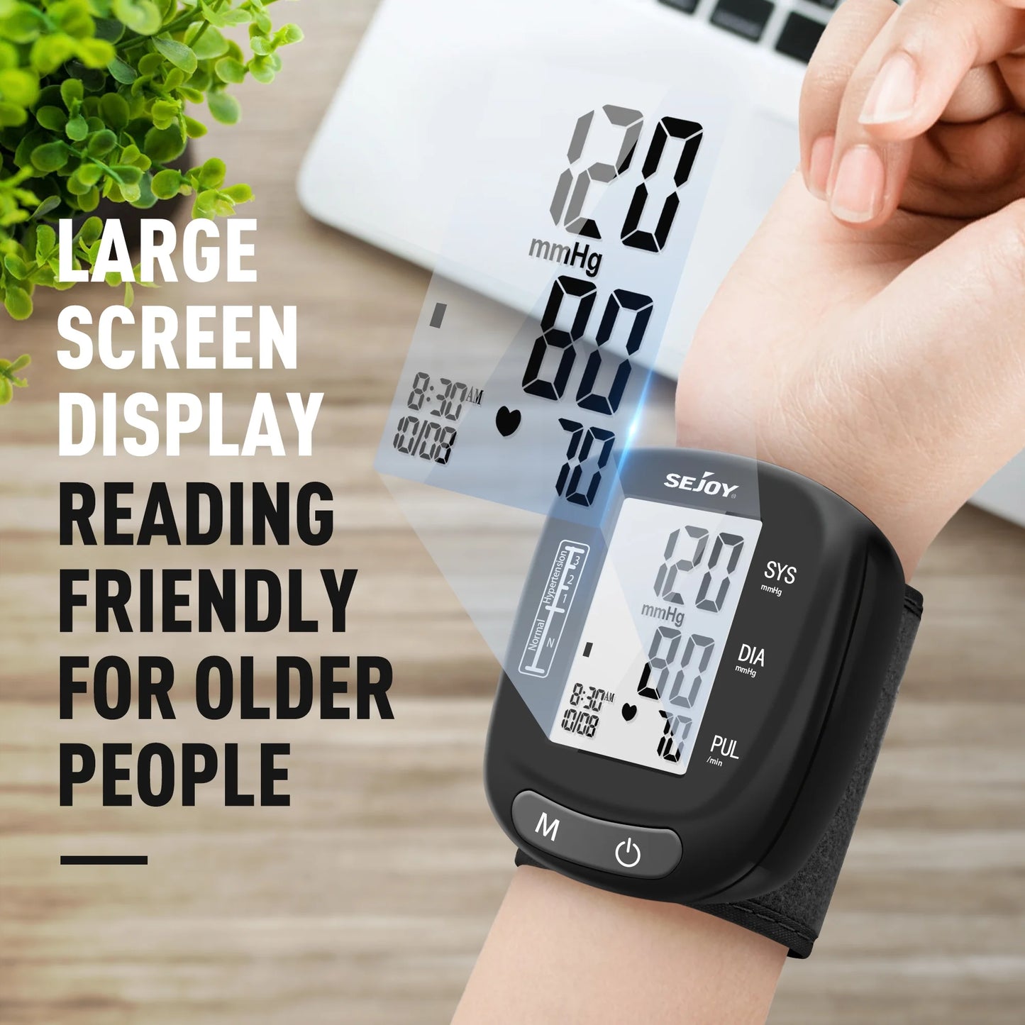 Blood Pressure Monitor, Wrist, Digital BP Machine