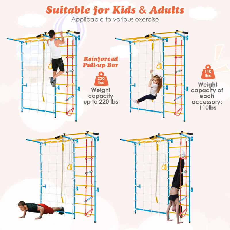 7 in 1 Kids Indoor Gym Playground Wall Ladder