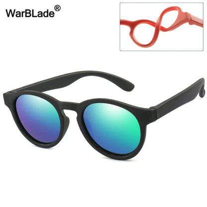 Warblade round Polarized Kids Sunglasses Silicone Flexible Safety Children Sun Glasses Fashion Boys Girls Shades Eyewear UV400