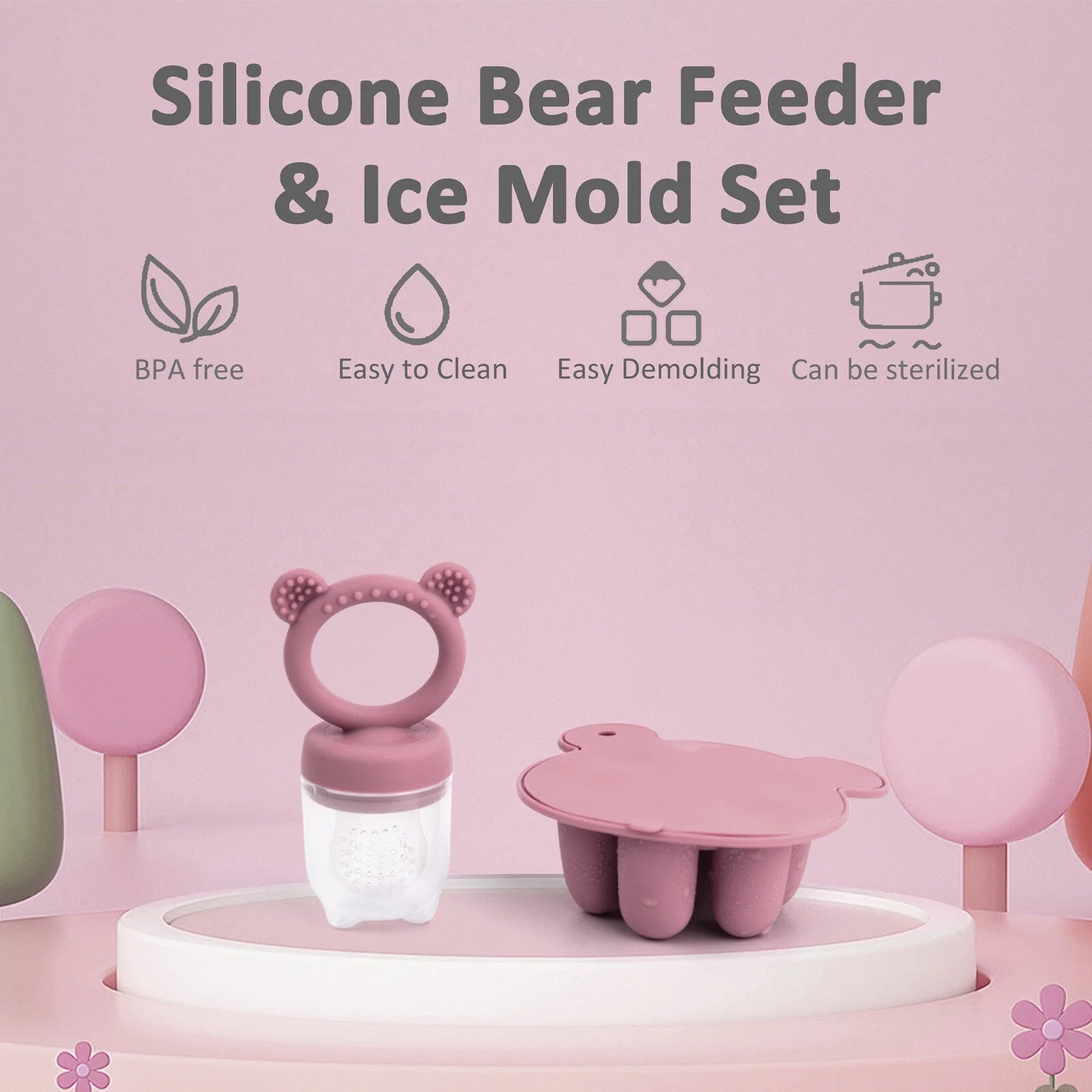 Silicone Baby Food Feeder Pacifier & Breastmilk Freezer Molds