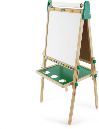 Art Easel for Kids, 2-In-1 Dry Erase Board & Chalkboard