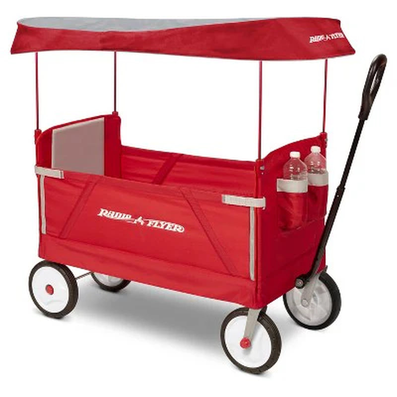 Radio Flyer 3 in 1 EZ Fold Wagon with Canopy - Red