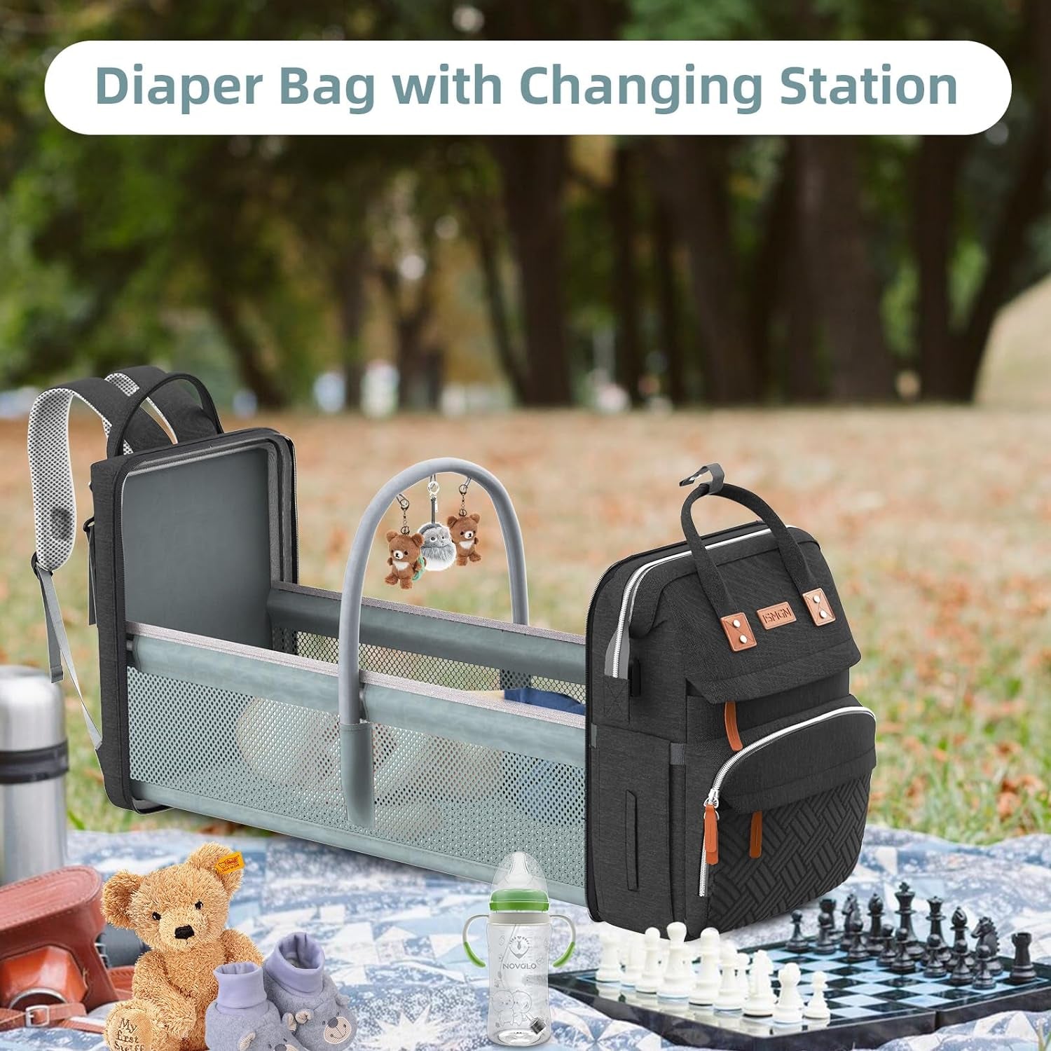 Diaper Bag Backpack with Changing Station