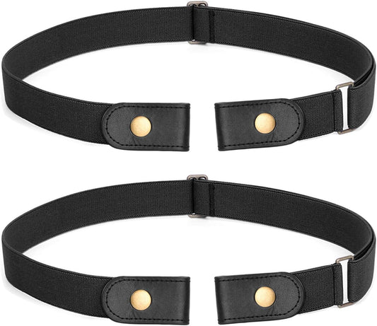 Belt, No Buckle Elastic Belt for Women and Men Waist up to 72 In