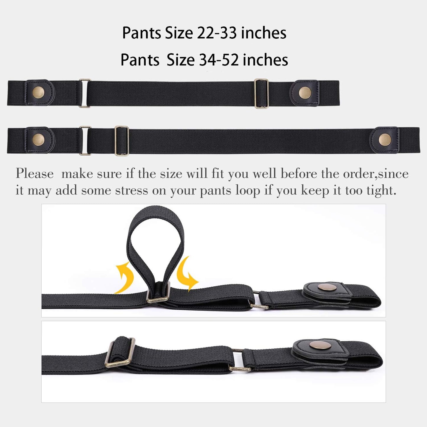 Belt, Buckle-Free Elastic Belt 