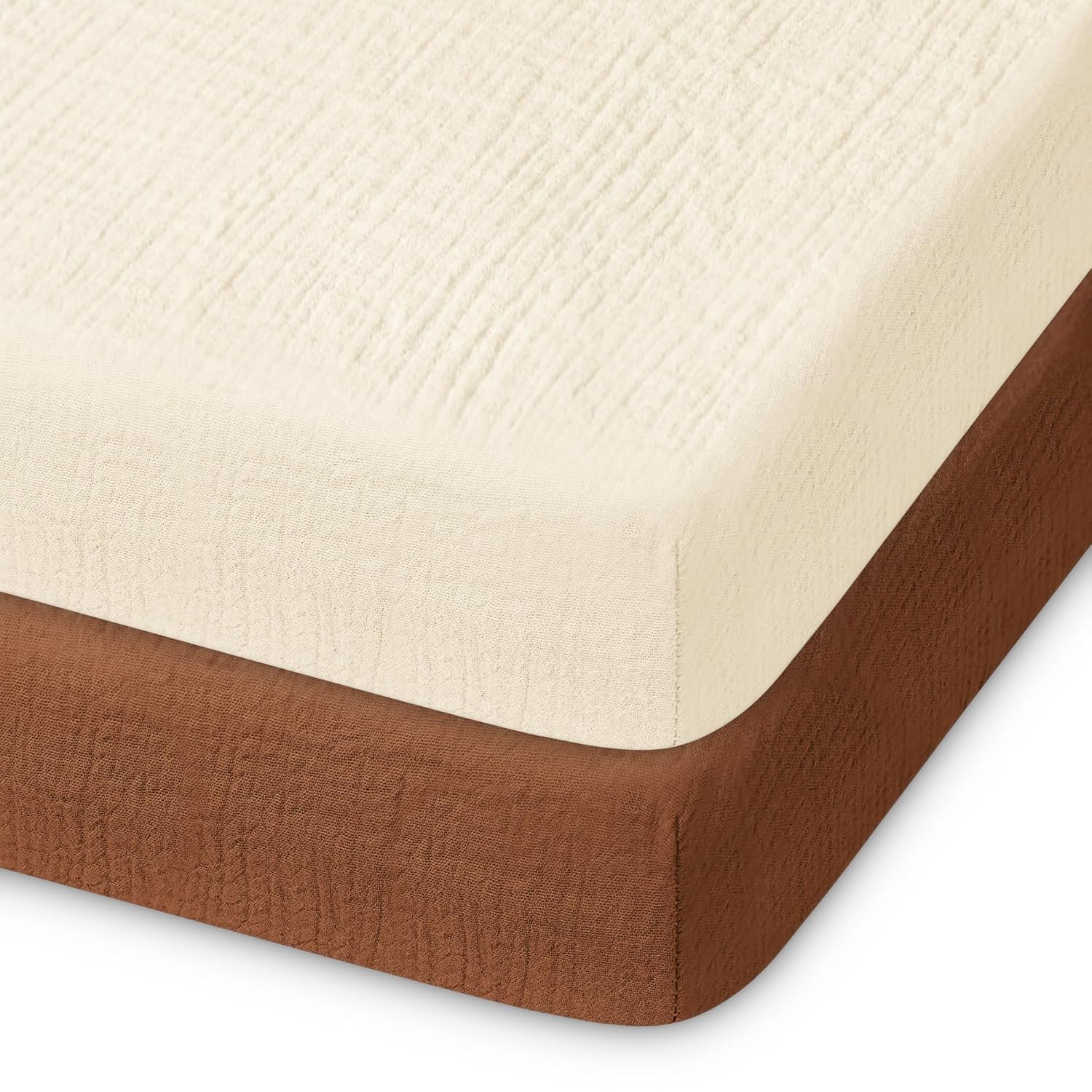 Sheets for Crib, Bassinet & Playpen, Soft Breathable Neutral Fitted Cotton 