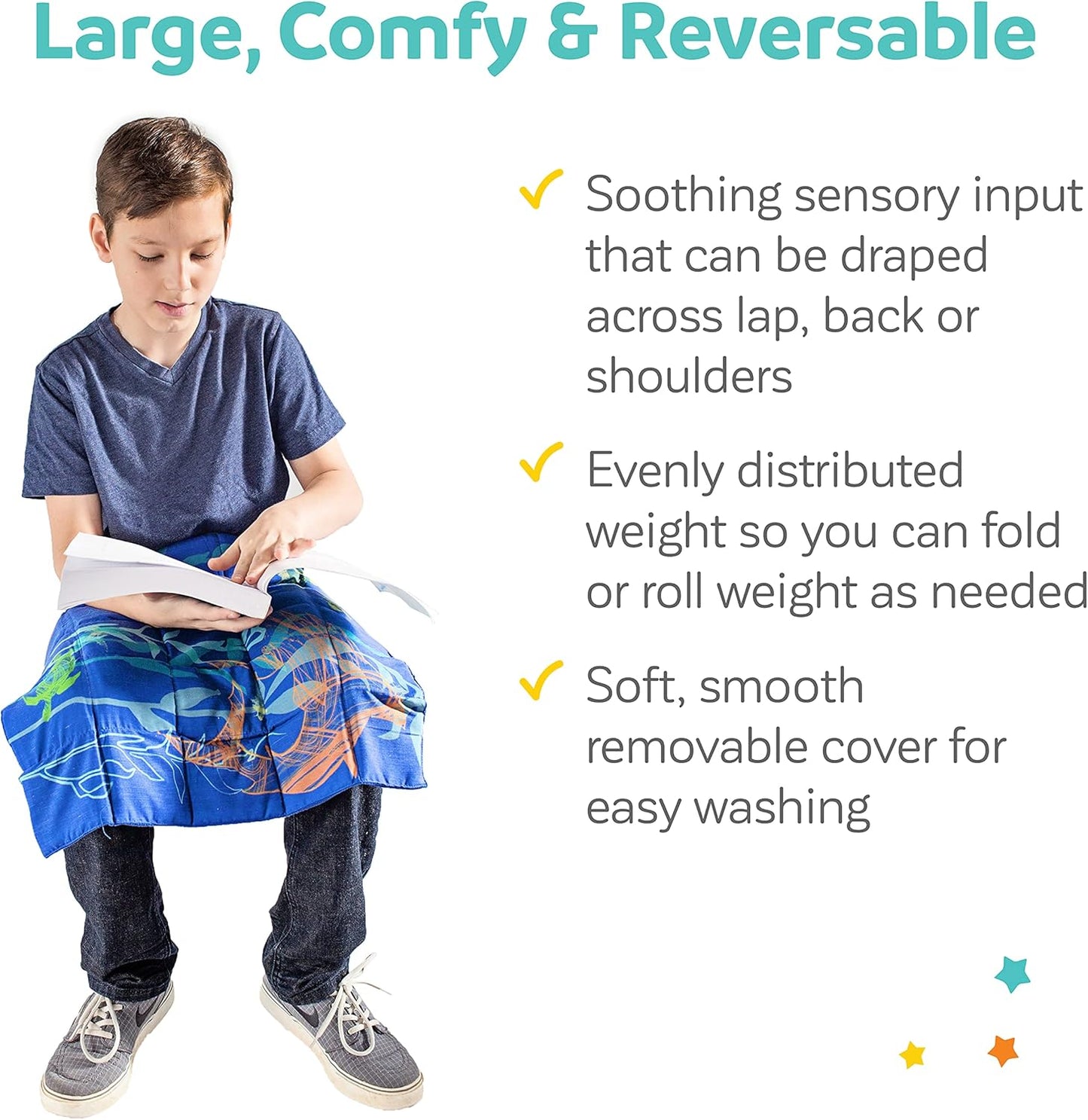 - Mega Weighted Lap Pad - (Lap Pad Only) - Sensory Tool for Children with Special Needs - 20" X 20" Inches - for Children 30 Lb +