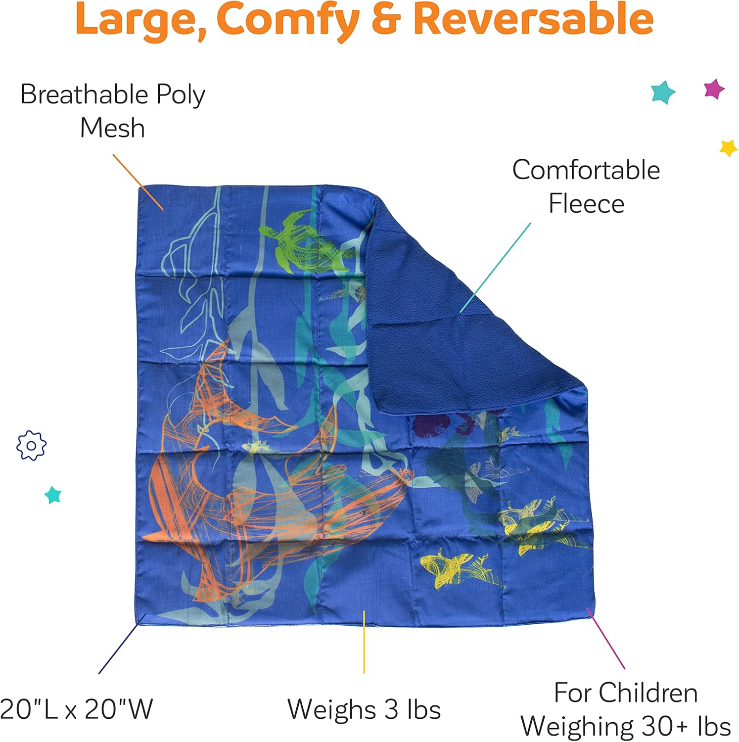 - Mega Weighted Lap Pad - (Lap Pad Only) - Sensory Tool for Children with Special Needs - 20" X 20" Inches - for Children 30 Lb +