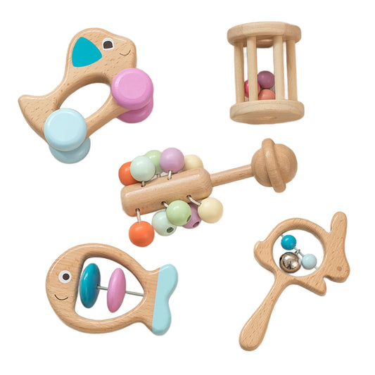 Baby Wooden Rattle Montessori 