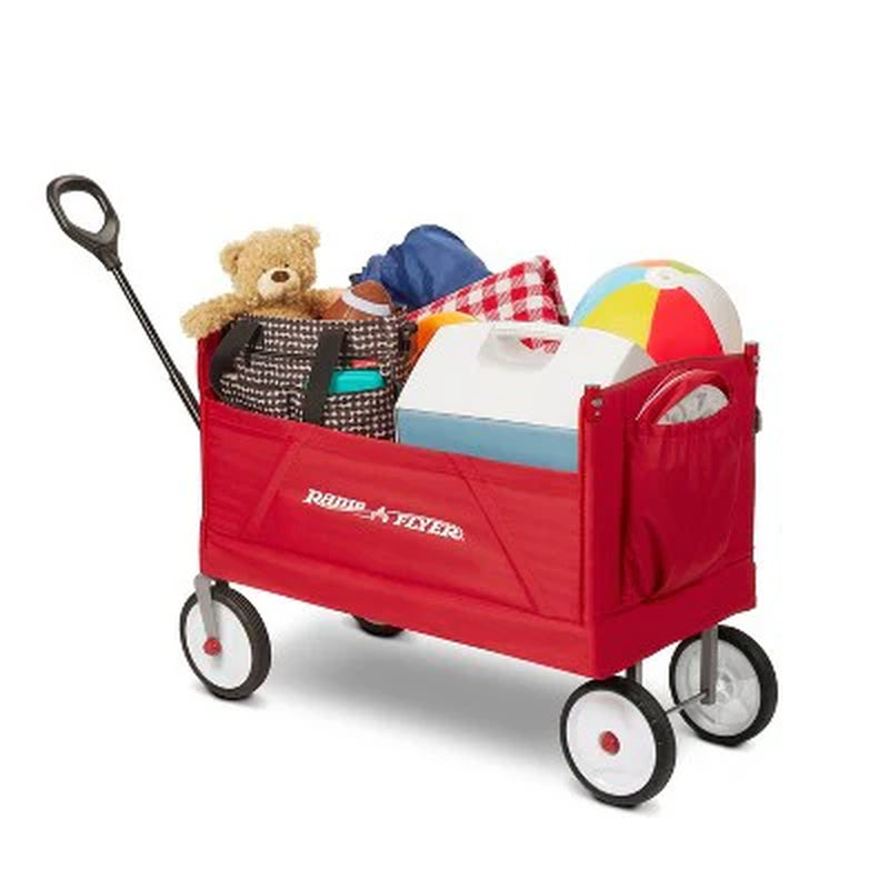 Radio Flyer 3 in 1 EZ Fold Wagon with Canopy - Red