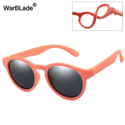 Warblade round Polarized Kids Sunglasses Silicone Flexible Safety Children Sun Glasses Fashion Boys Girls Shades Eyewear UV400