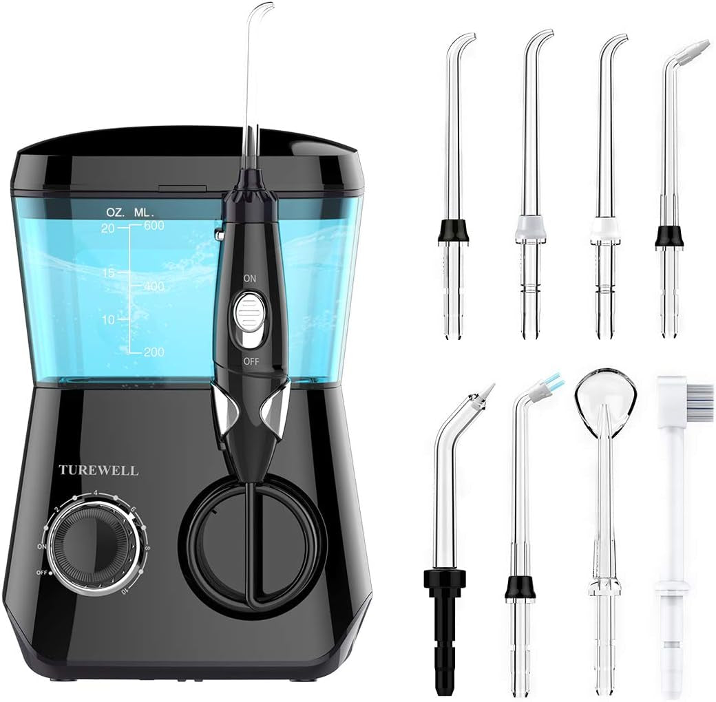 Water Flossing Oral Irrigator, 600ML Dental Water Teeth Cleaner 10 Adjustable Pressure, Electric Oral Flosser for Teeth/Braces