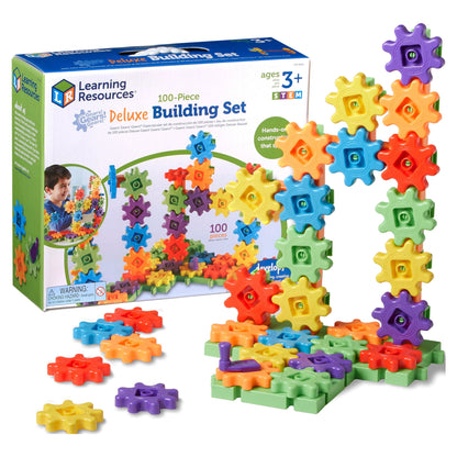 Gears! Gears! Gears! 100-Piece Deluxe Building Set, Boys and Girls Ages 3+, STEM, Building Toy for Kids