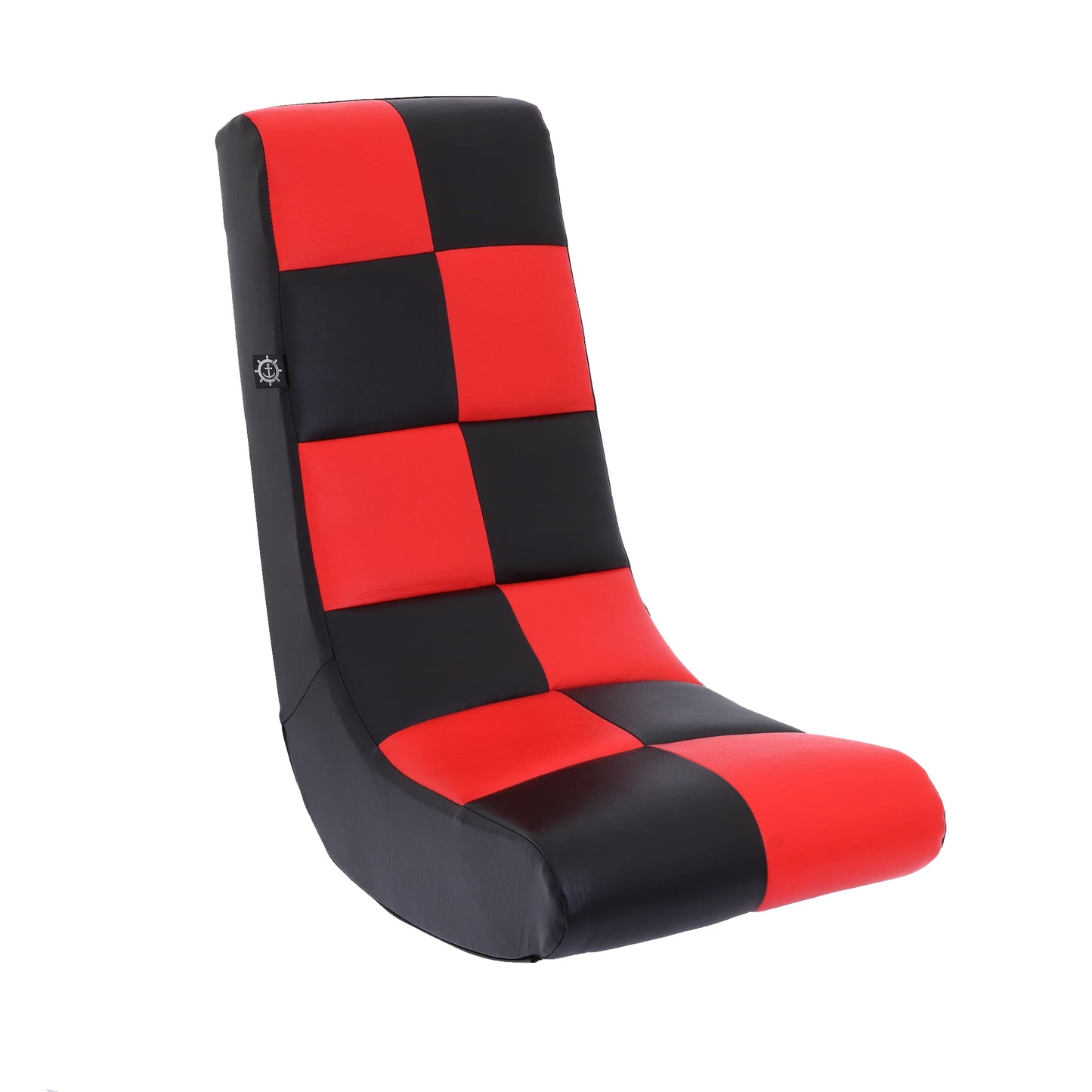 Classic Video Rocker Floor Gaming Chair, PU Faux Leather Black/Red