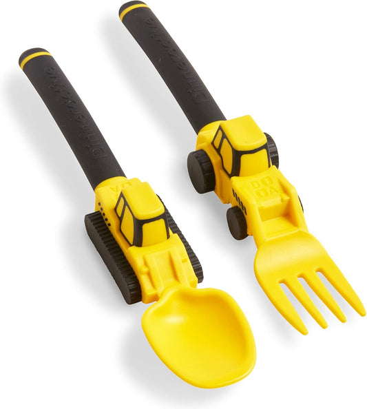 Utensil Set for Kids – Construction Themed Toddler Fork and Spoon