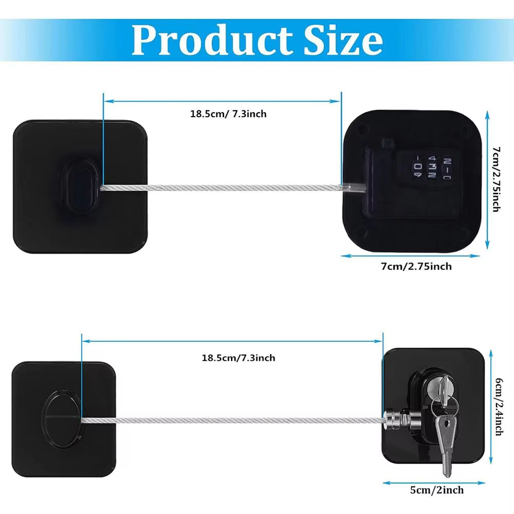 Child Safety Lock, Refrigerator Lock with Keys or Coded Lock