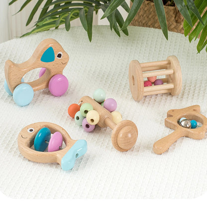 Baby Wooden Rattle Montessori 