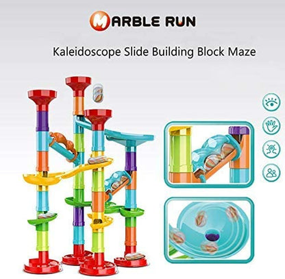 Marble Run Set Building Blocks Glass Marbles for Kids Ages 4-8 Girls Boys Toys STEM Maze Educational Race Game Birthday Gifts