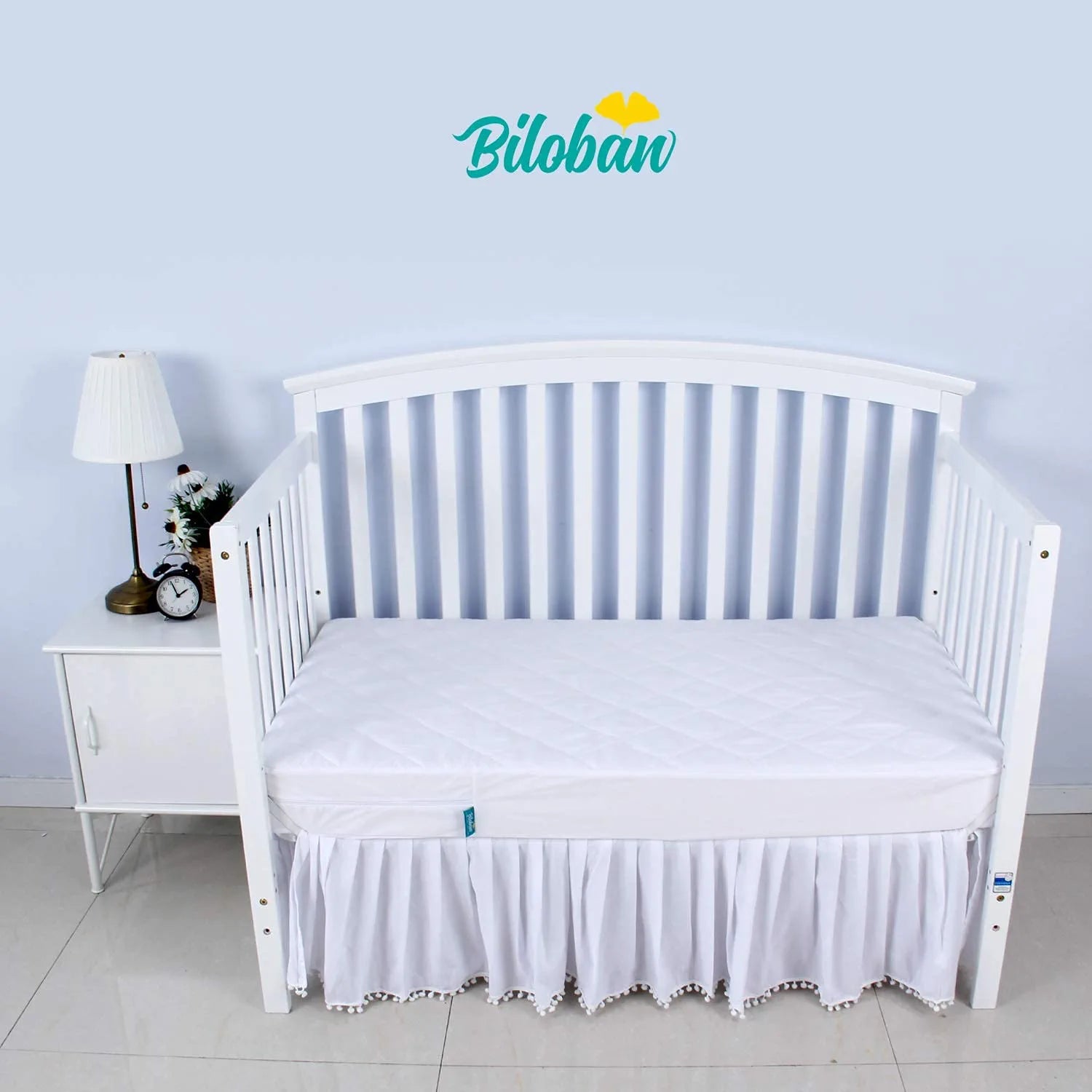 Waterproof Zippered Polyester Mattress Encasement, Crib Bed