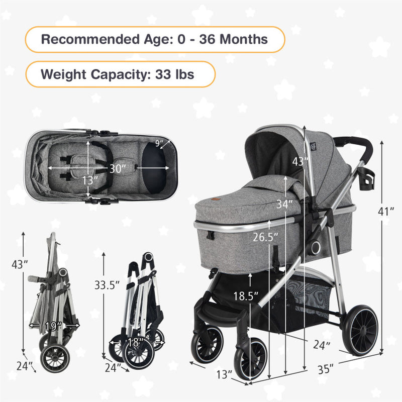 Baby Stroller with Reversible Seat