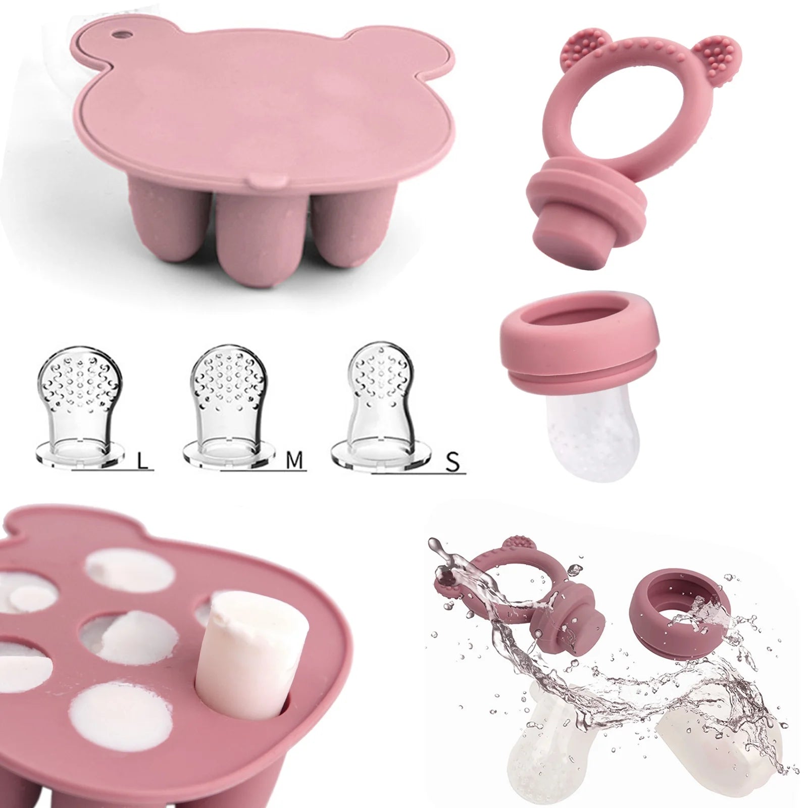 Silicone Baby Food Feeder Pacifier & Breastmilk Freezer Molds