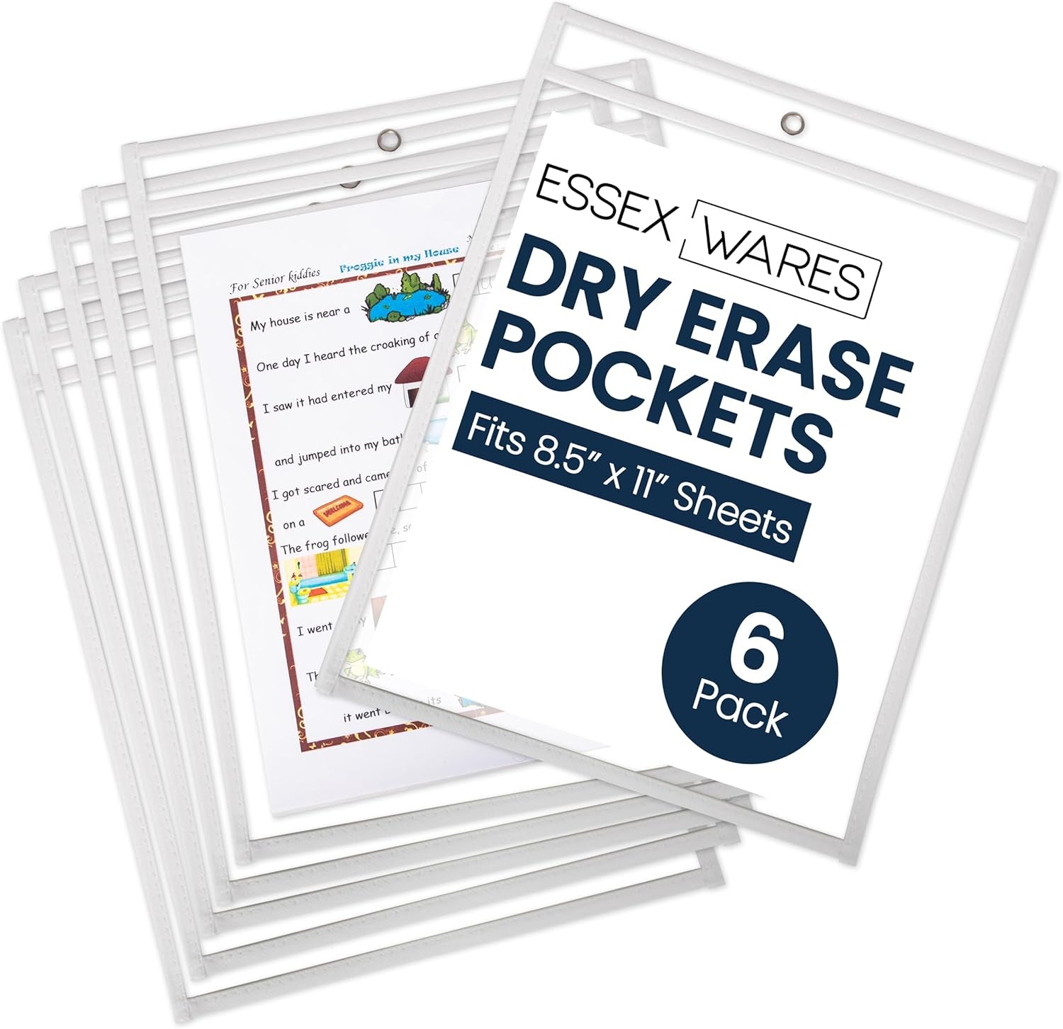 Dry Erase Clear Plastic Sleeves, 10" Wide X 13.5" Tall