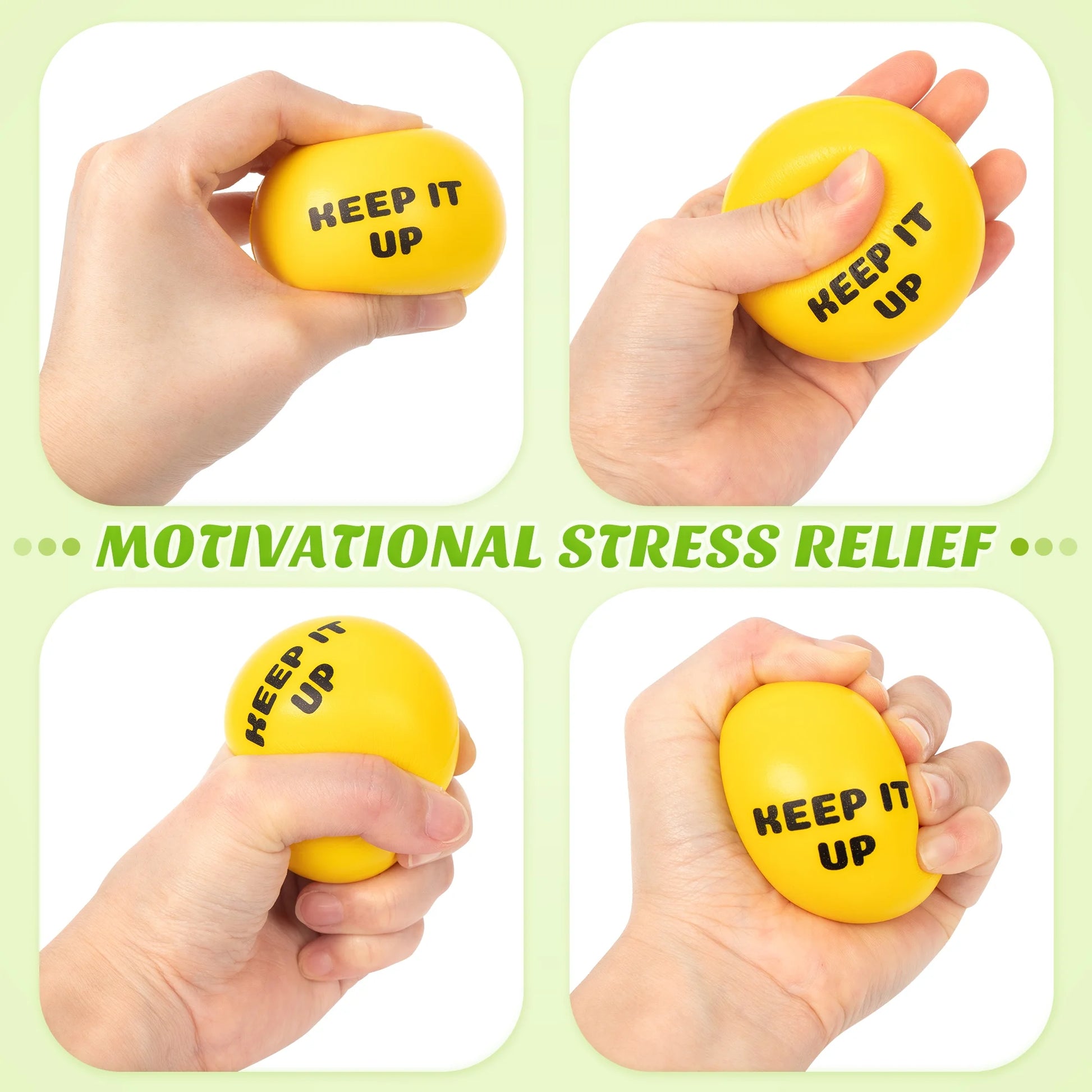 6 Pcs Motivational Stress Balls for Kids 3+ and Adults