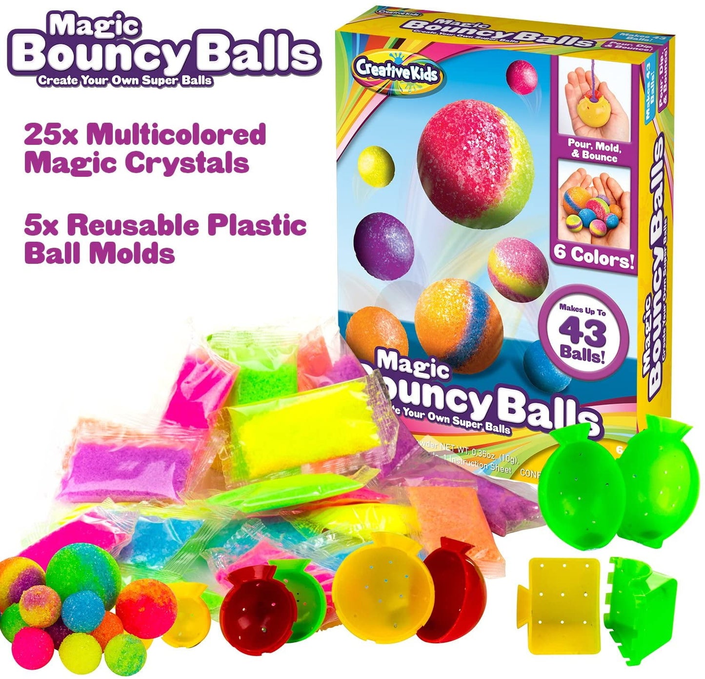 Bouncy Balls Craft Kit Science Toys (31 Pieces)