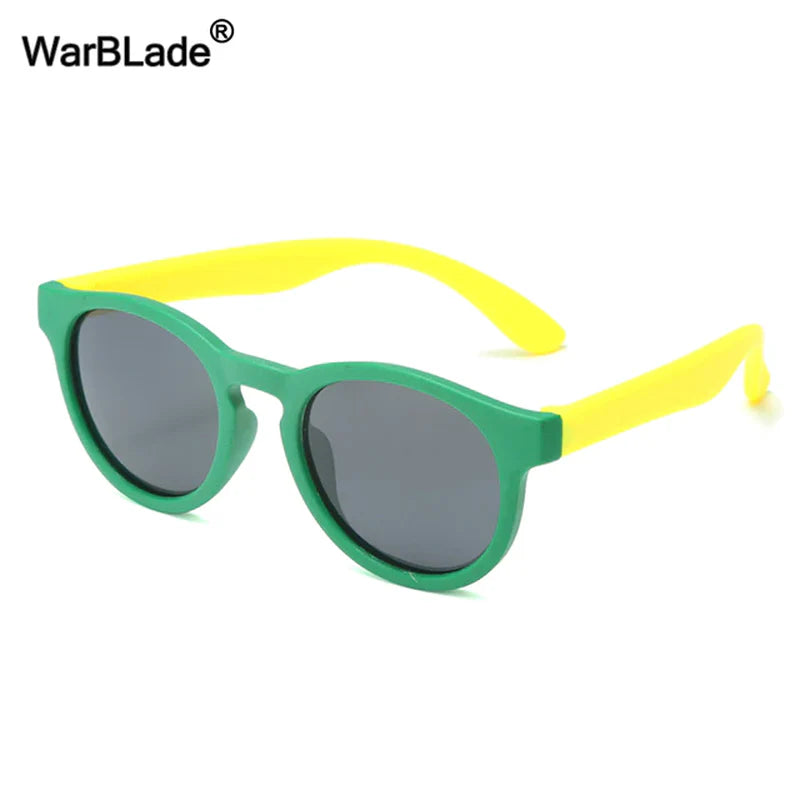 Warblade round Polarized Kids Sunglasses Silicone Flexible Safety Children Sun Glasses Fashion Boys Girls Shades Eyewear UV400