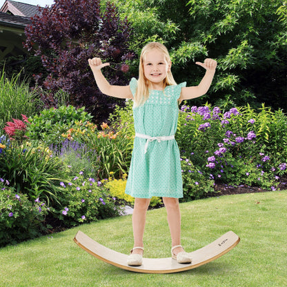 35 Inch Wooden Balance Board for Kids and Adults Support 660 Lbs