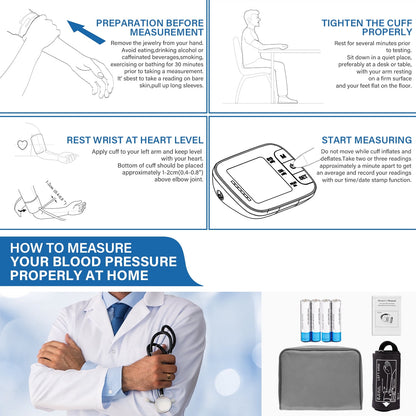 Blood Pressure Monitor, Digital, Upper Arm, Large Adjustable Cuff