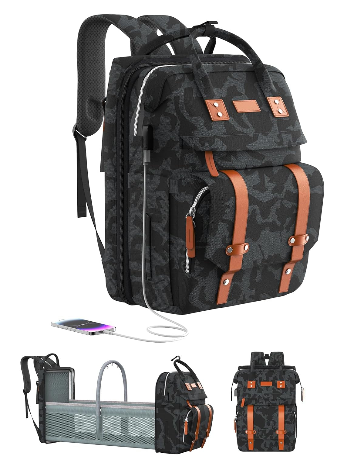 Diaper Bag Backpack with Changing Station