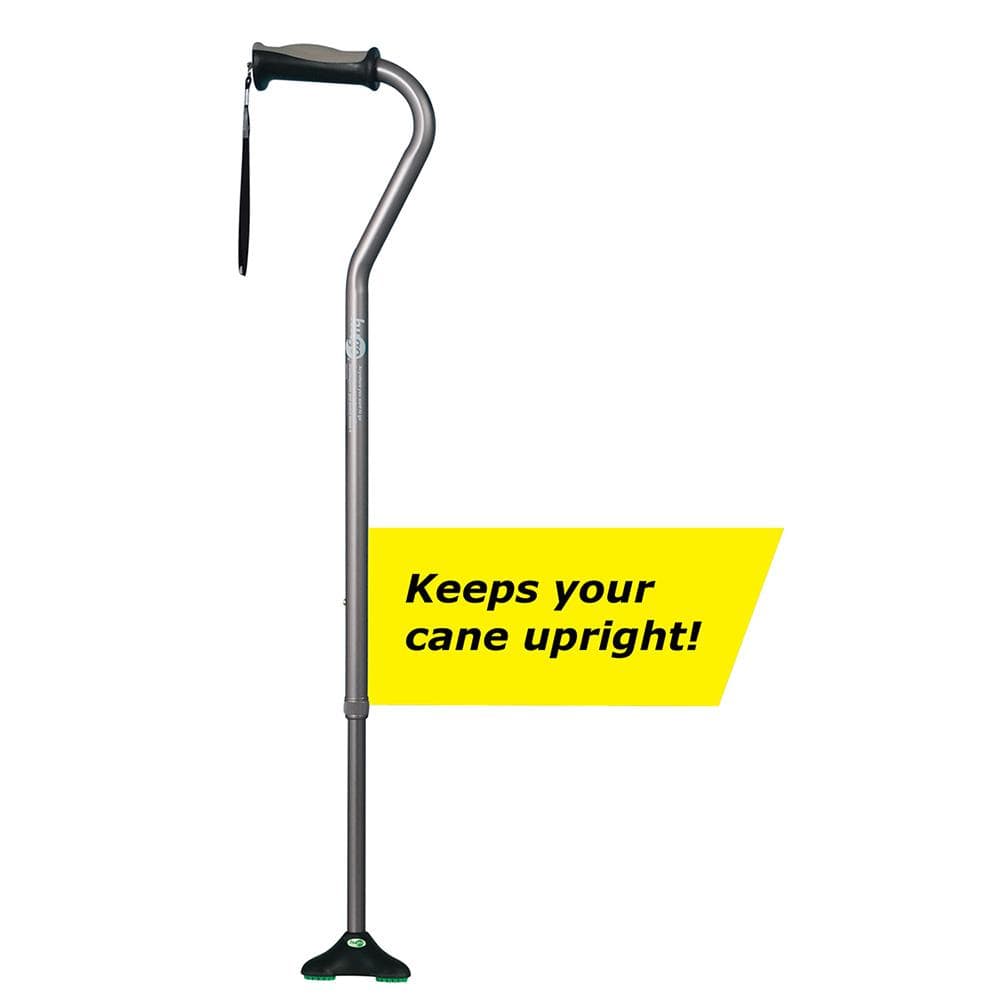 Cane with Ultra Stable Cane Tip, Quadpod Offset, Smoke 